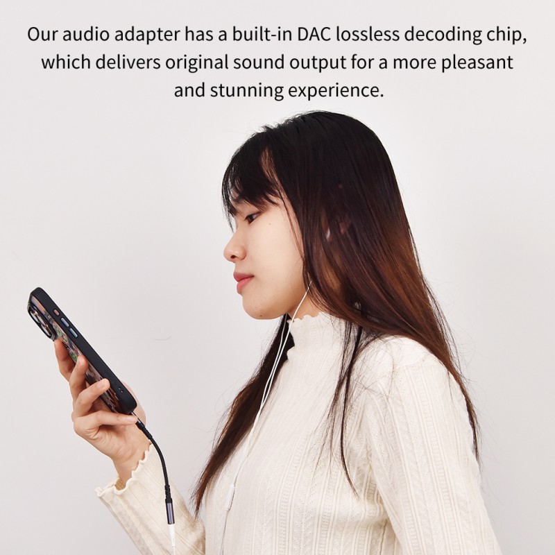 Devia Type-C to 3.5mm Audio Adapter with Charging Black