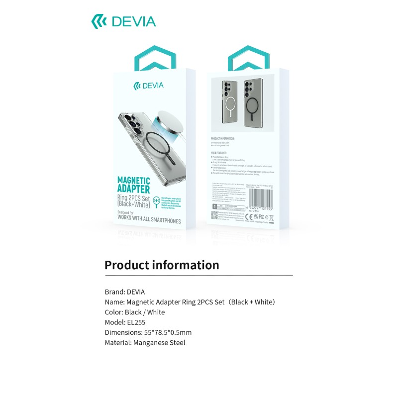 Devia Magnetic Adapter Ring Set 2pcs (Black & White)