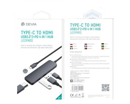 DEVIA TYPEC/HDMI 4IN1 HUB GRAY