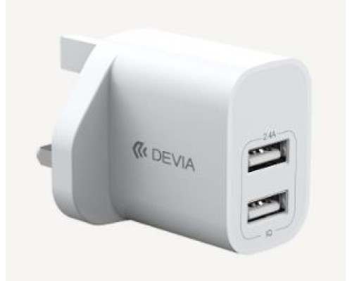 DEVIA SMART SERIES 2.4A 2USB CHARGER (5V UK) (V2)