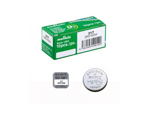 MURATA SILVER OXIDE BUTTON CELL 317/SR 516SW