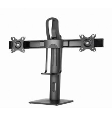 GEMBIRD Double monitor desk stand, height adjustable,r (max. 27" / 6 kg)