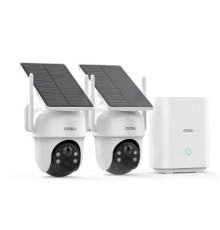 AOSU 2K SOLAR SECURITY CAMERAS WIRELESS OUTDOOR, WITH BASE STATION