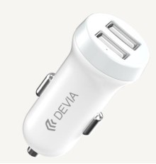 DEVIA CAR CHARGER 2USB,5V WH