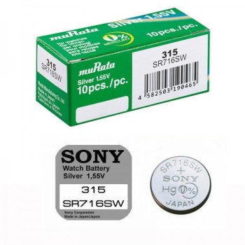Murata 315 / SR716SW Silver Oxide Button Cell Battery