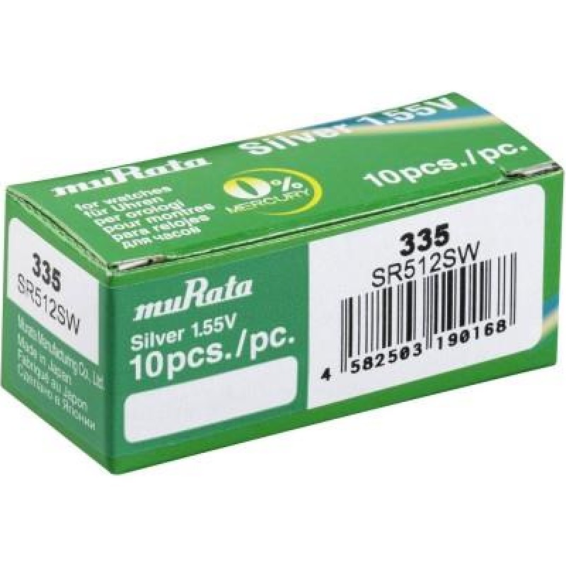 Murata 335 / SR512SW Silver Oxide Button Cell Battery