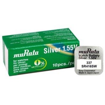 Murata 337 / SR416SW Silver Oxide Button Cell Battery