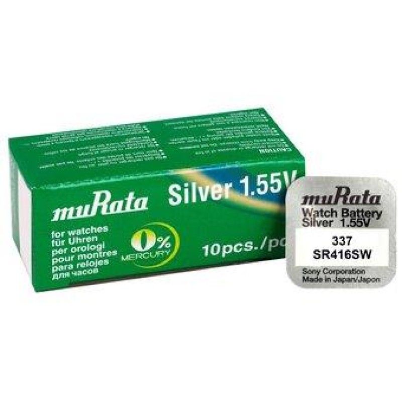 Murata 337 / SR416SW Silver Oxide Button Cell Battery