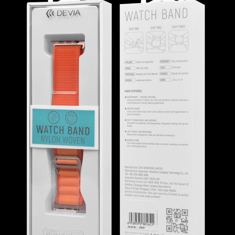 Devia Sport5 Nylon Braided Adjustable Watch Loop for Apple Watch 42/44/45/49mm
