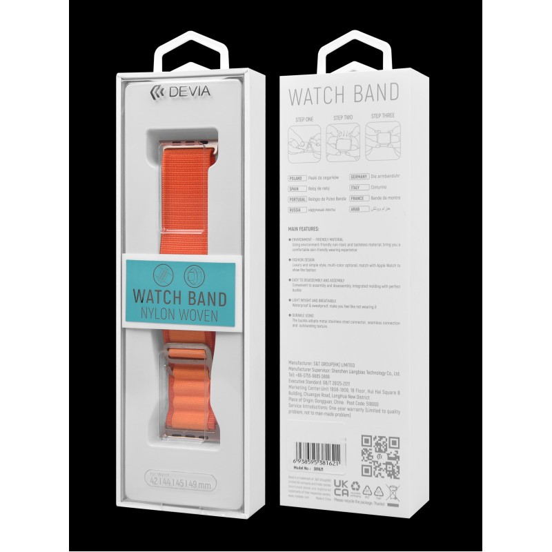 Devia Sport5 Nylon Braided Adjustable Watch Loop for Apple Watch 42/44/45/49mm