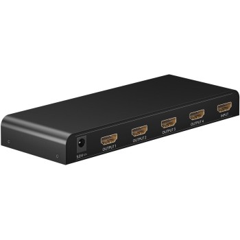 Goobay 1 to 4 HDMI Splitter 4K 30Hz Black