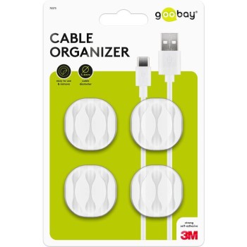 Goobay Cable Management Holder 3 Slots White