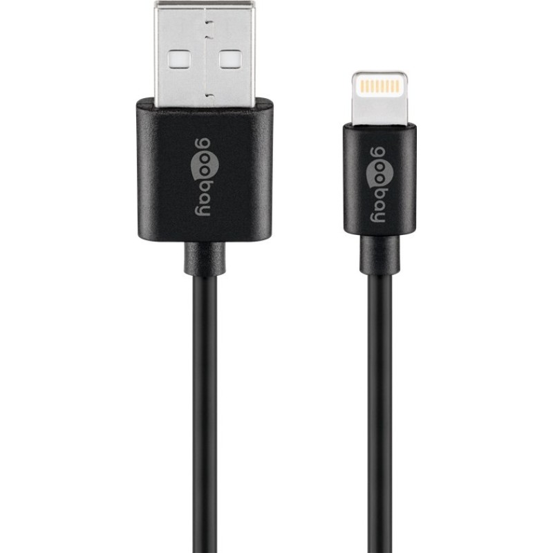 Goobay 0.5m USB-A to Lightning Cable Black