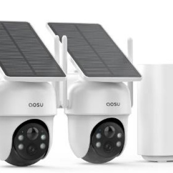 AOSU C9C-2H Solar Security Cameras Wireless Outdoor With Base Station 2K