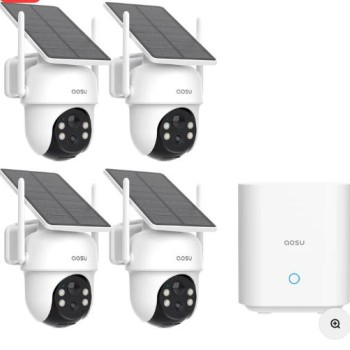 AOSU Solar Security Cameras Wireless Outdoor 2 Cameras Kit