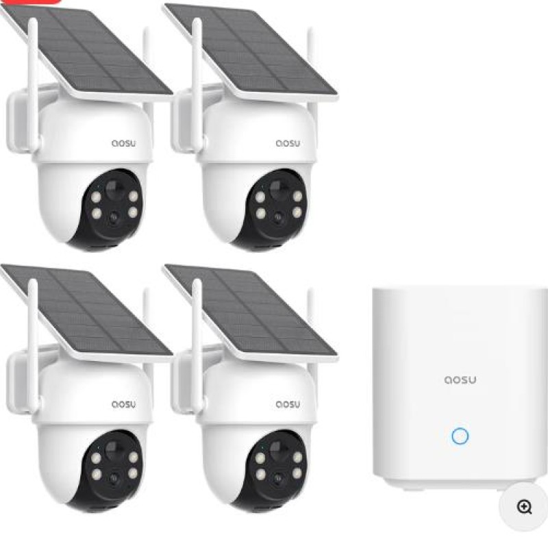 AOSU Solar Security Cameras Wireless Outdoor 2 Cameras Kit