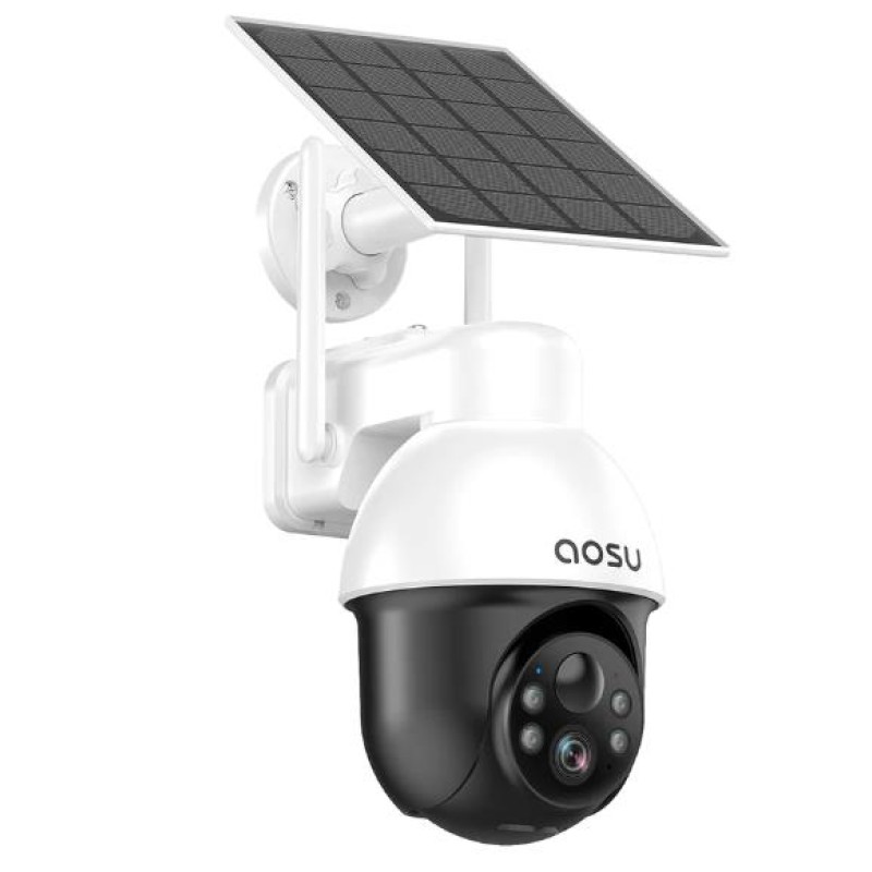 AOSU Solar Security Camera Wireless Outdoor Panoramic PTZ