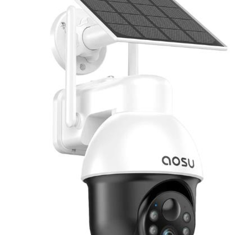 AOSU Solar Security Camera Wireless Outdoor Panoramic PTZ