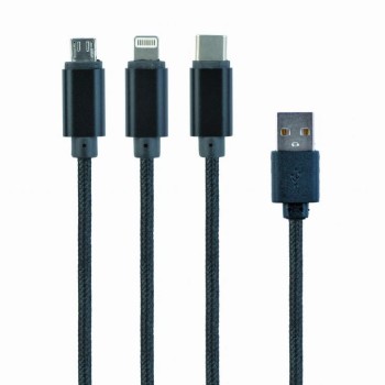 Cablexpert 3-in-1 USB Charging Cable 1m Black