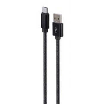 Cablexpert Cotton Braided Type-C USB Cable 1.8m Black