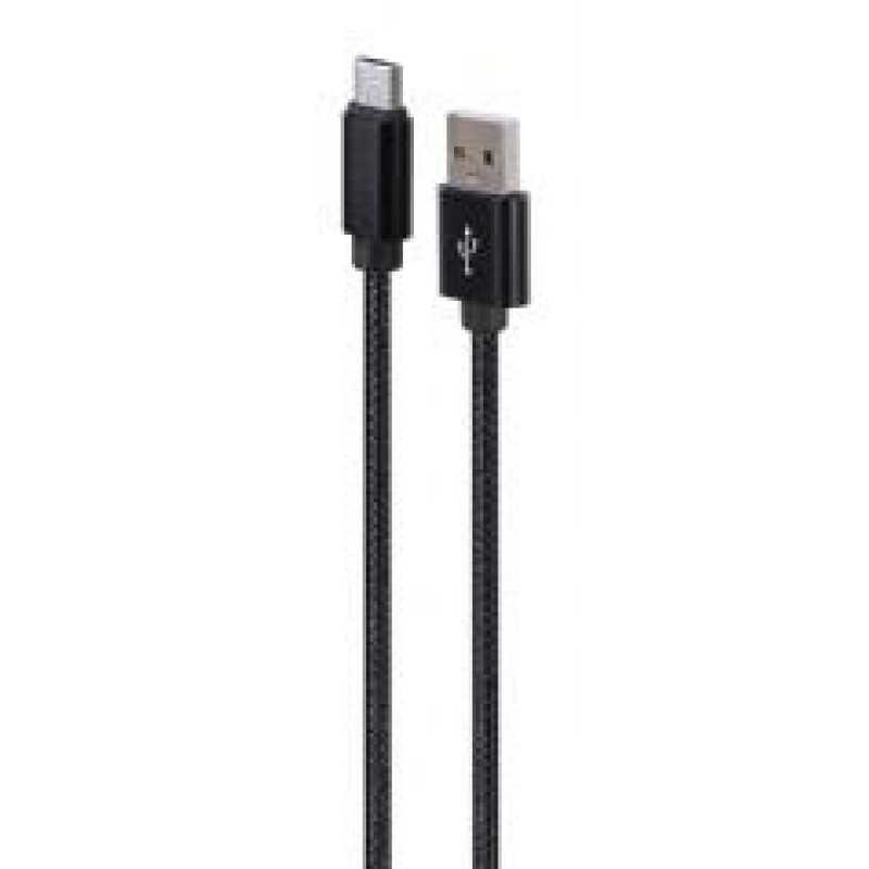 Cablexpert Cotton Braided Type-C USB Cable 1.8m Black