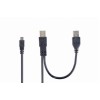 Cablexpert Dual USB-A to Mini USB Cable