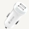 Devia Dual USB 5V White Car Charger