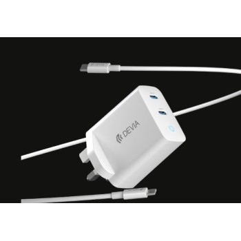 Devia Extreme Speed Series PD 45W 2C Quick Charger Set (UK Plug)
