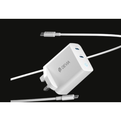 Devia Extreme Speed Series PD 45W 2C Quick Charger Set (UK PLUG)