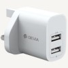 Devia Smart Series 2.4A Dual USB Charger 5V UK V2