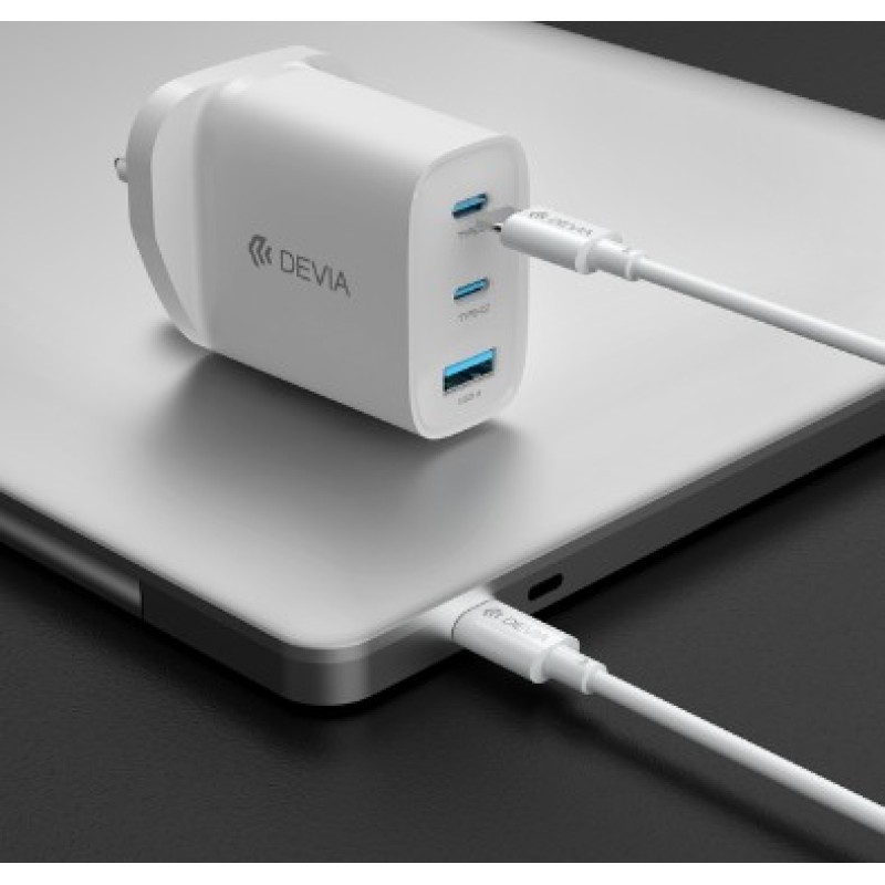 Devia Extreme Speed 65W A+2C GaN Charger (UK PLUG) + Free Cable