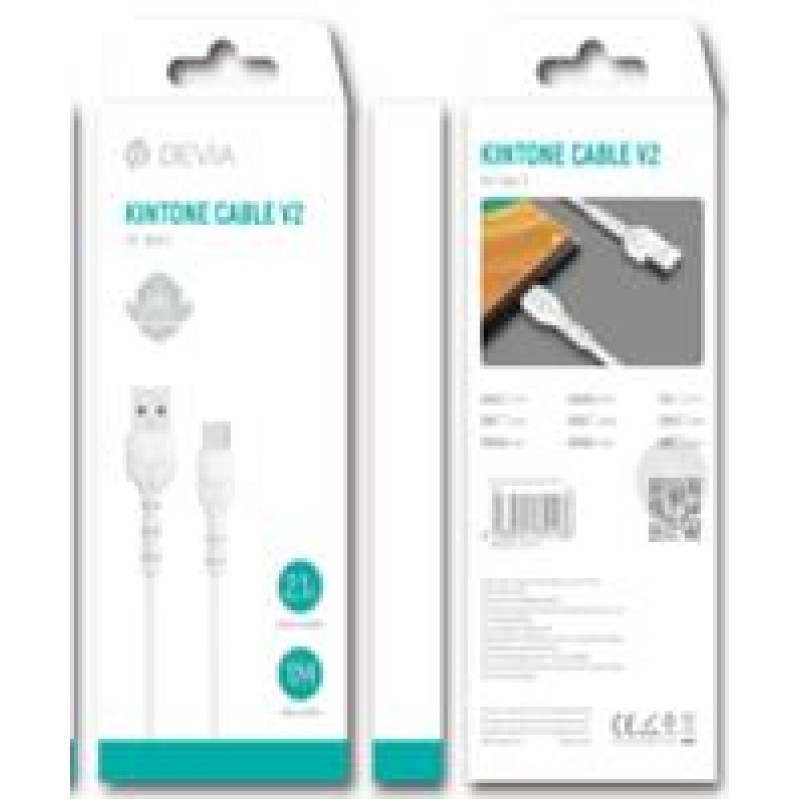 Devia USB-A to Type-C Cable 1m White
