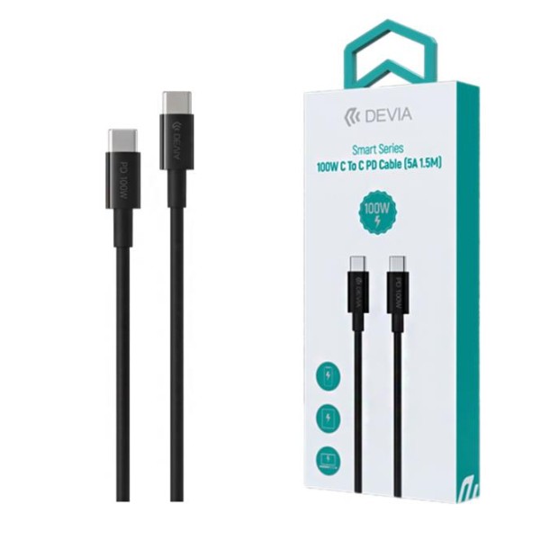 Devia Smart Series 100W C to C PD Cable 1.5m Black