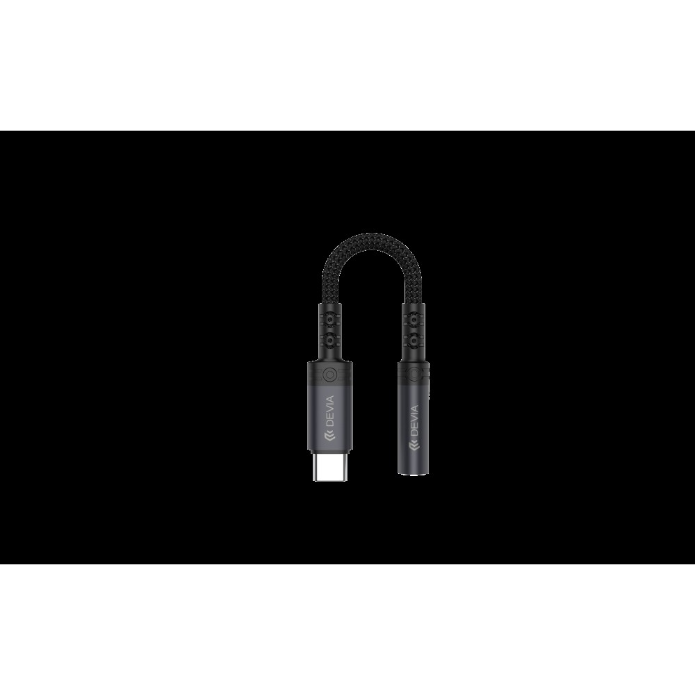 Devia Type-C to 3.5mm Audio Adapter with Charging Black