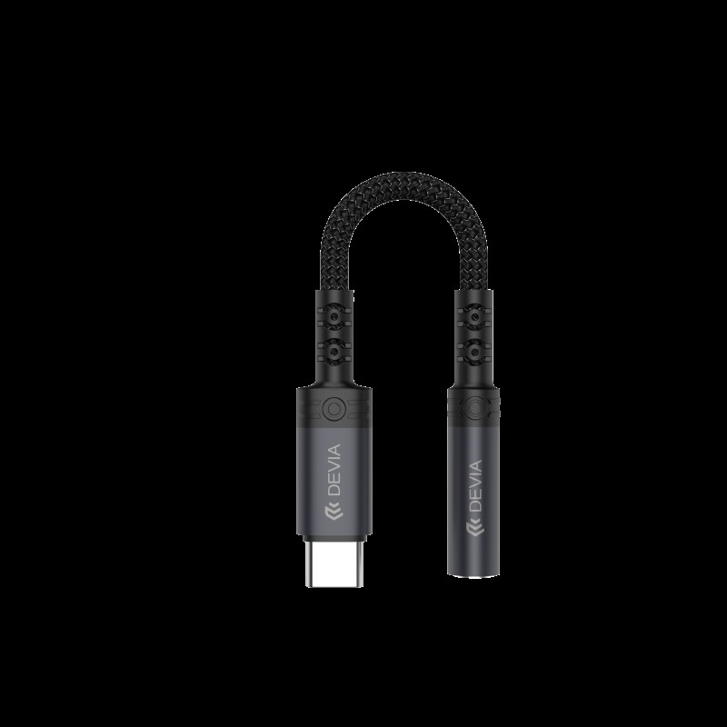 Devia Type-C to 3.5mm Audio Adapter with Charging Black