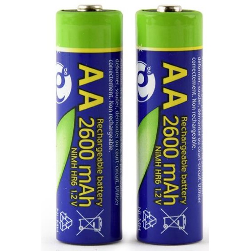 Energenie Ni-MH rechargeable AA batteries, 2600mAh, 2pcs blister pack