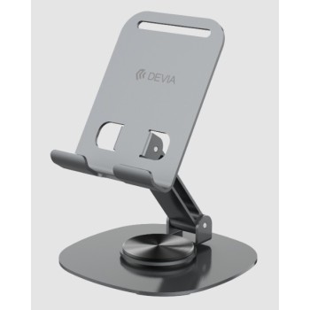 Devia Adjustable & Foldable 360° Metal Cell Phone Holder Grey