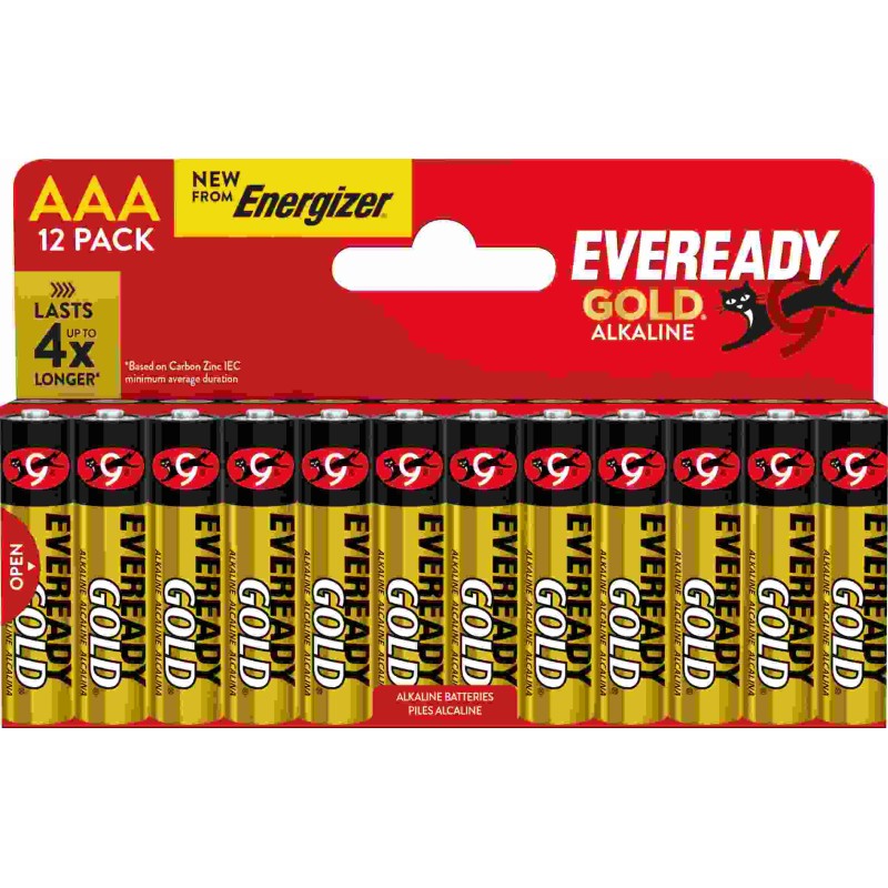 Eveready Gold AAA Alkaline Batteries 12-Pack