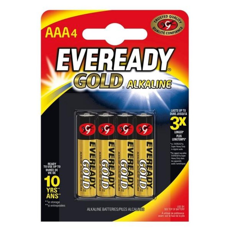 Eveready Gold AAA Alkaline Batteries 4-Pack