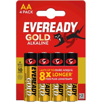 Eveready Gold AA Alkaline Batteries 4-Pack