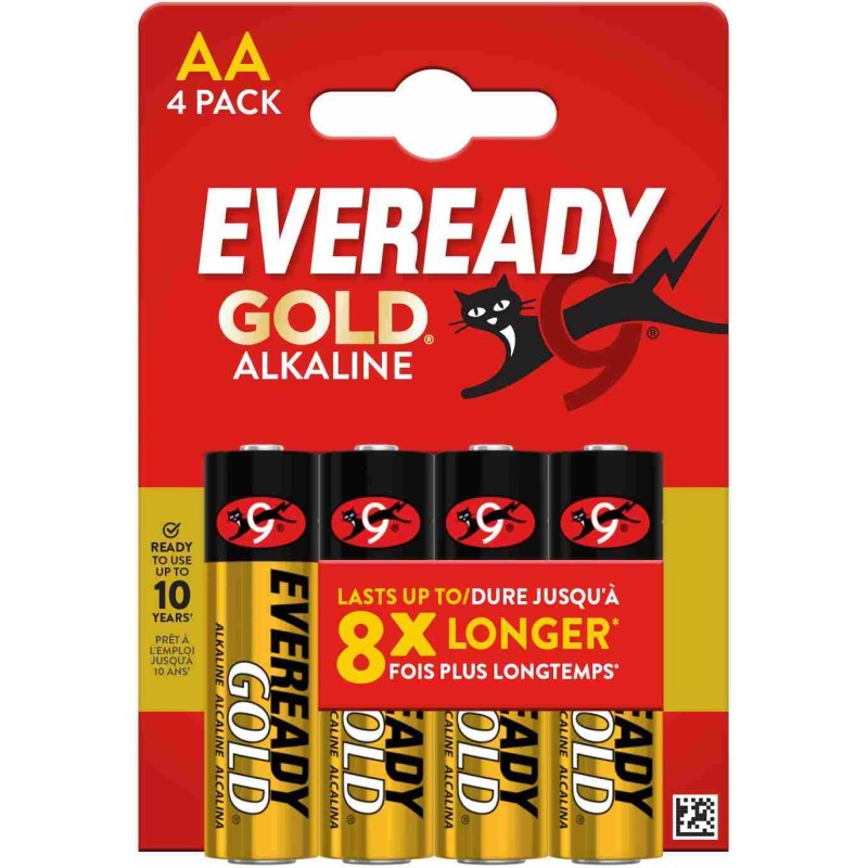 Eveready Gold AA Alkaline Batteries 4-Pack