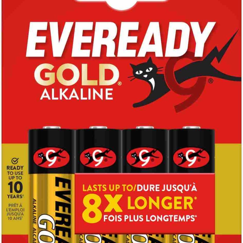 Eveready Gold AA Alkaline Batteries 4-Pack