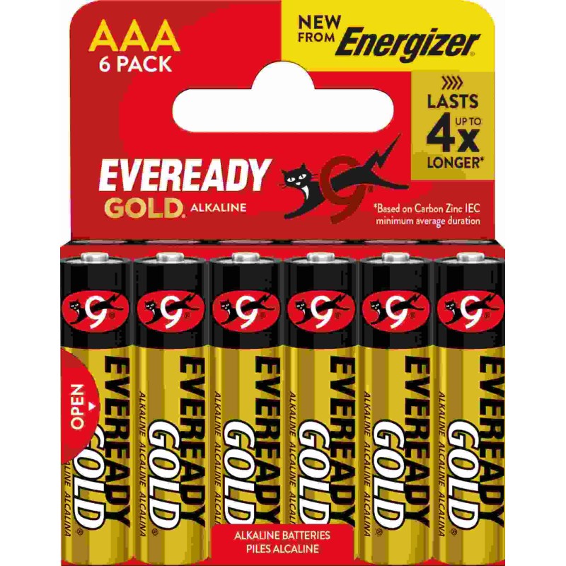 Eveready Gold AA Alkaline Batteries 6-Pack
