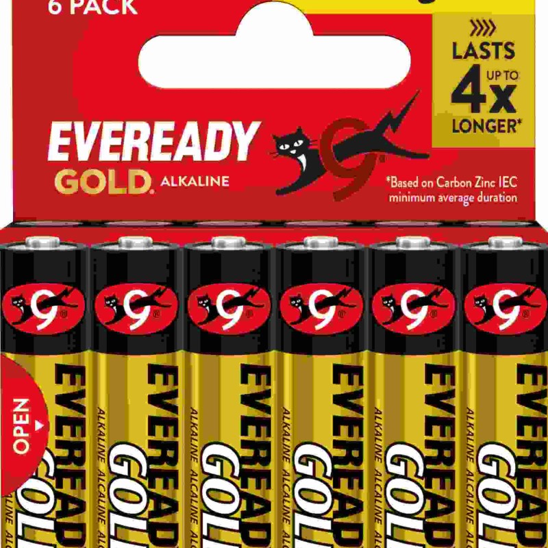 Eveready Gold AA Alkaline Batteries 6-Pack