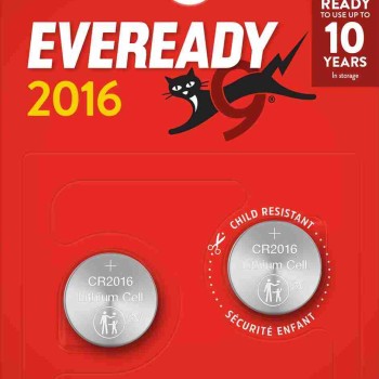Eveready Lithium CR2016 Button Cell Batteries 2-Pack