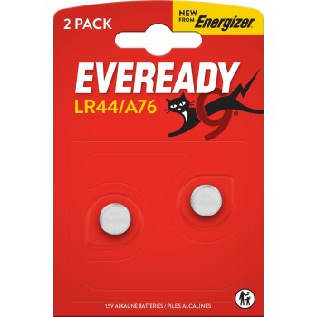 Eveready A76/LR44 Alkaline Button Cell Batteries 2-Pack