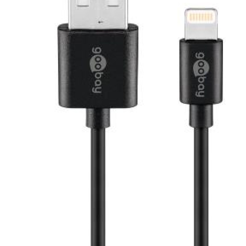 GOOBAY LIGHTNING CHARGING CABLE 1M, BLACK