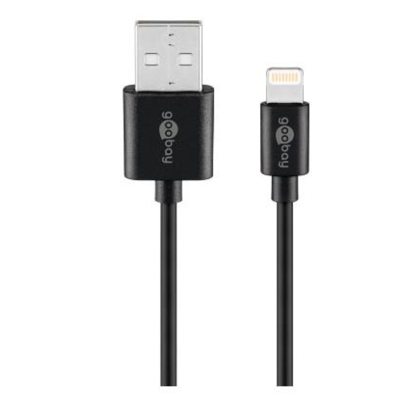 GOOBAY LIGHTNING CHARGING CABLE 1M, BLACK