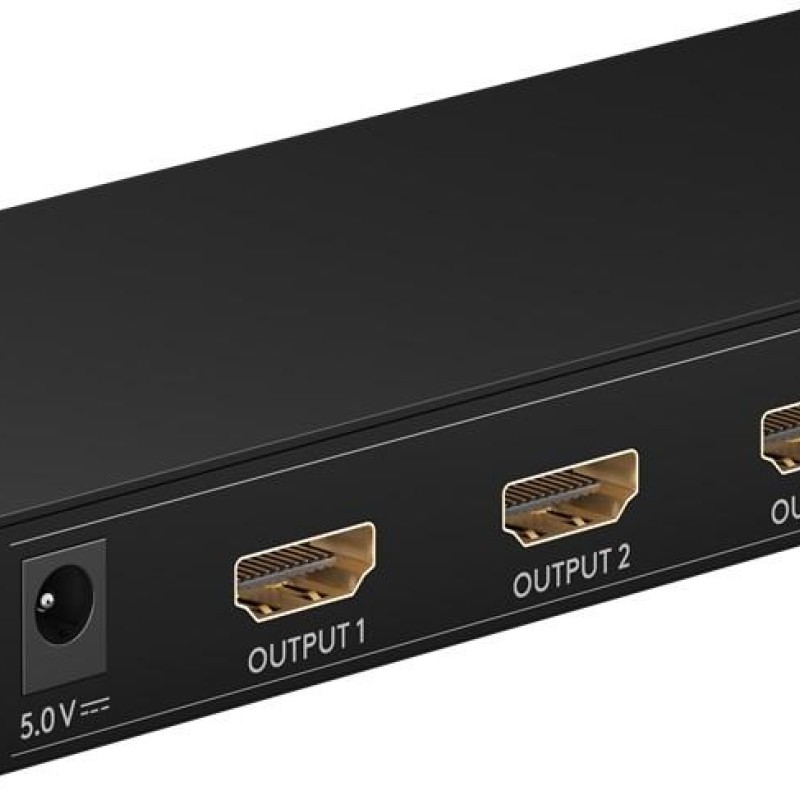 Goobay 1 to 4 HDMI Splitter 4K 30Hz Black
