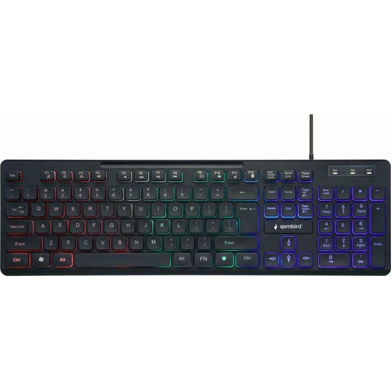 Gembird KB-UML-02 USB Multimedia Keyboard ENG/Black